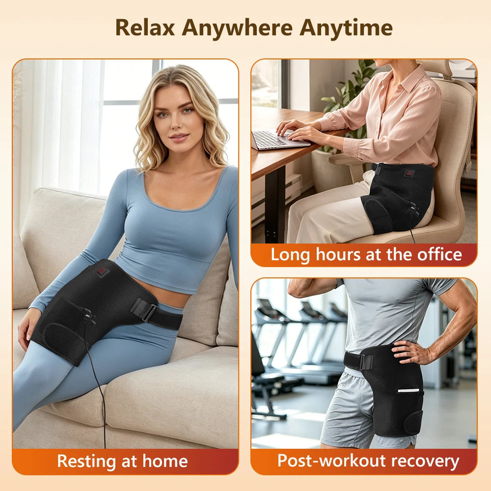 Red Light Therapy Hip Brace with Adjustable Heating