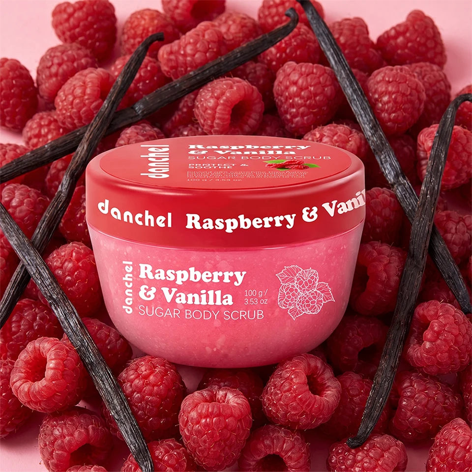 Raspberry Vanilla Sugar Body Scrub for Smooth Radiant Skin