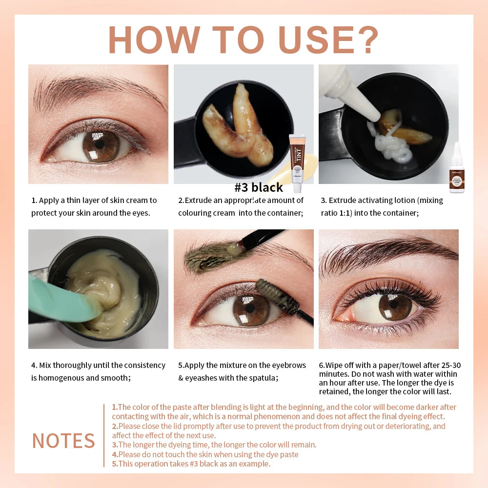 Eyelash and Brow Tint Kit for Natural Long Lasting Color - 6