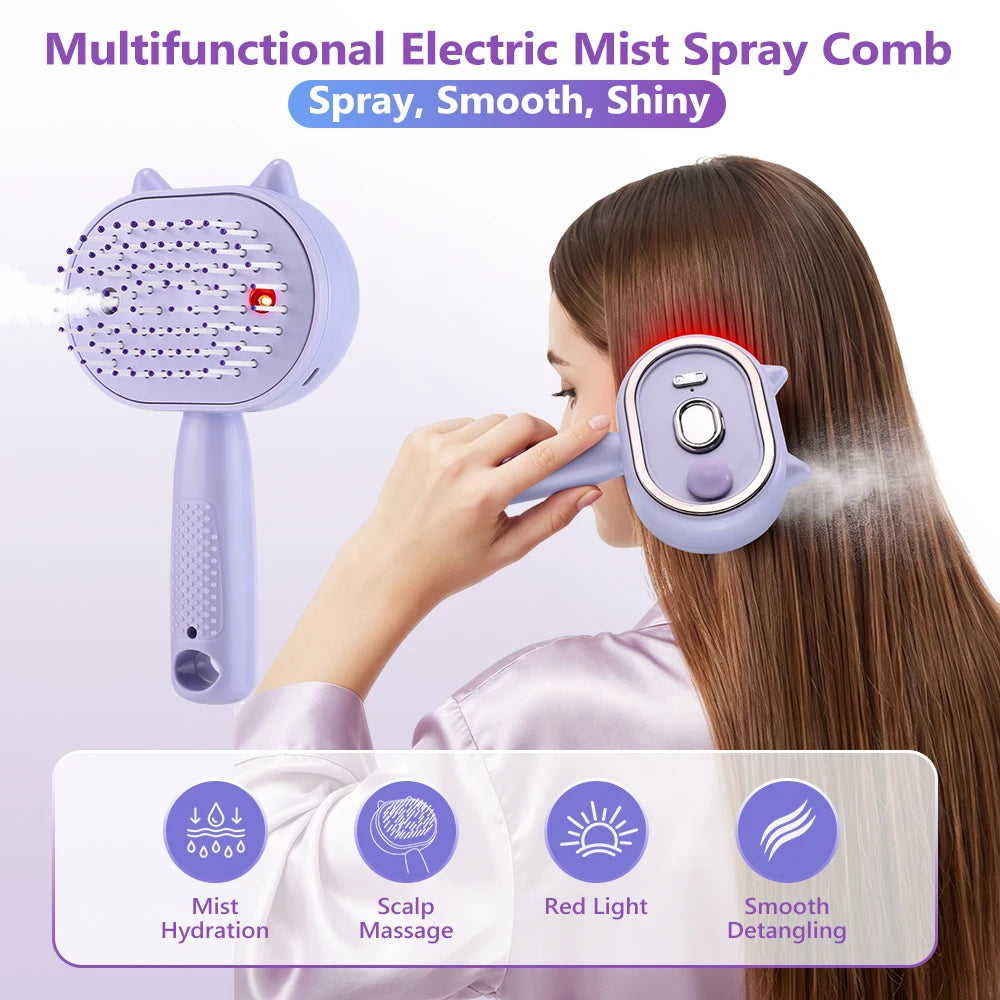 Electric Mist Spray Massage Comb for Scalp Hydration - 7