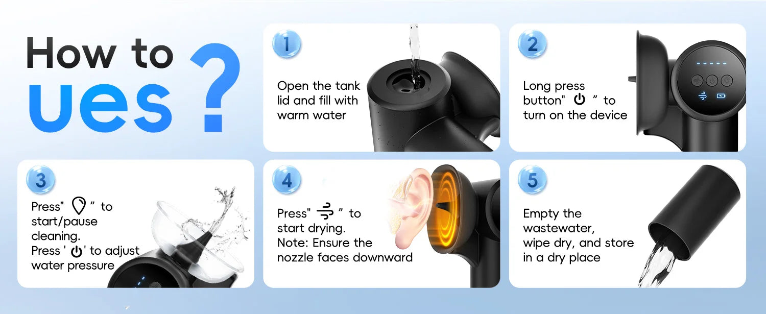 Electric Ear Wax Removal Kit with Adjustable Pressure Settings - 16