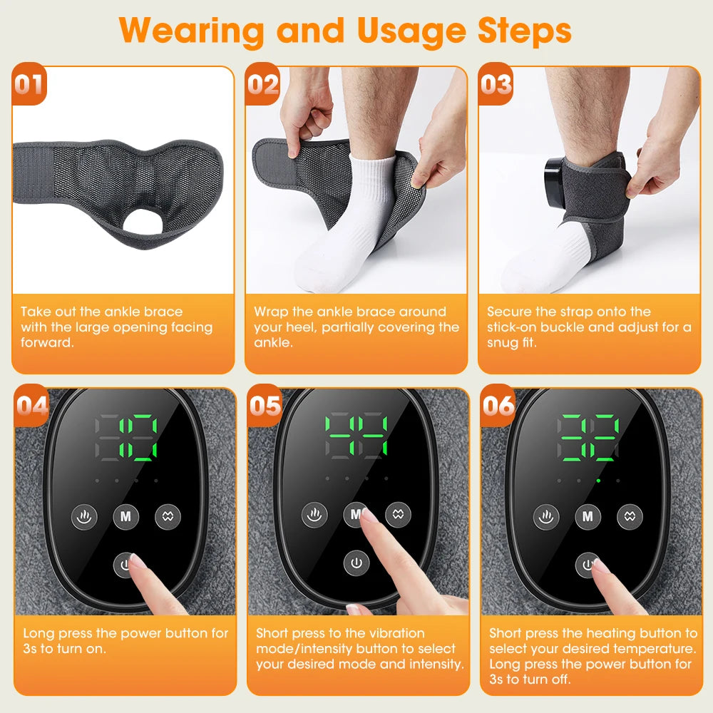 Wireless Ankle Massager with Heat and Vibration for Deep Relaxation