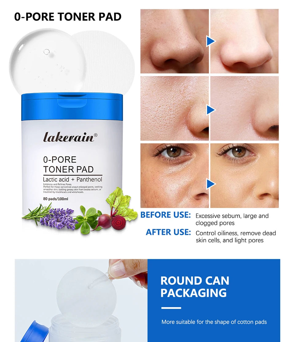 Facial Toner Pad and Peptide Serum Set for Deep Skin Moisturizing