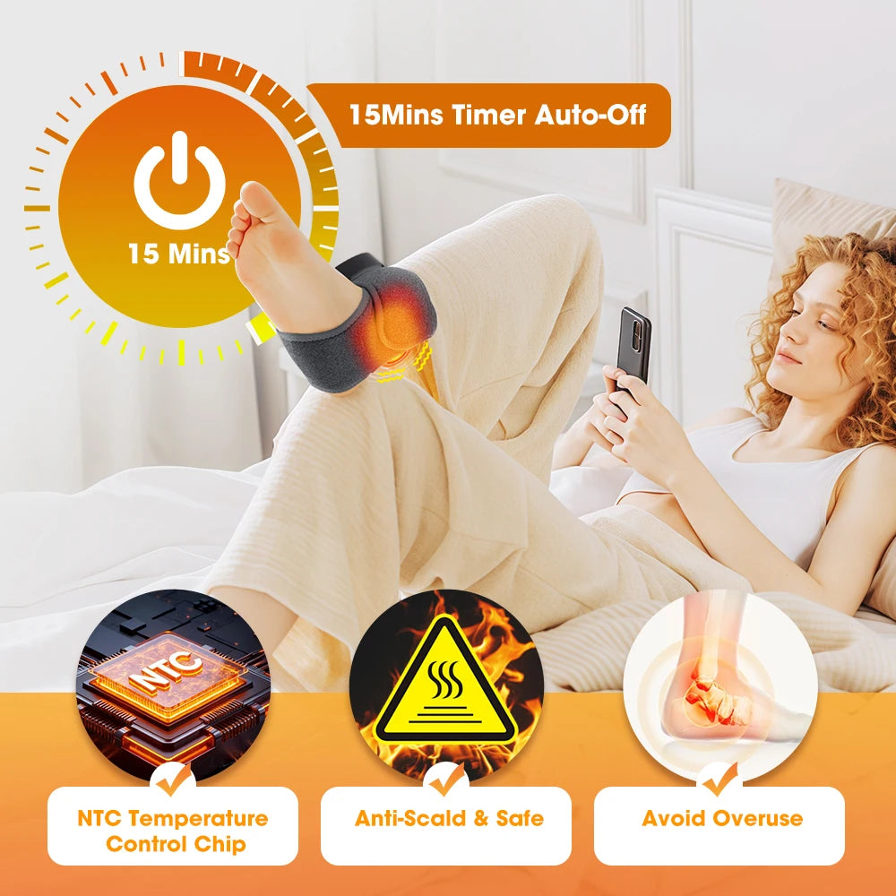 Wireless Ankle Massager with Heat and Vibration for Deep Relaxation