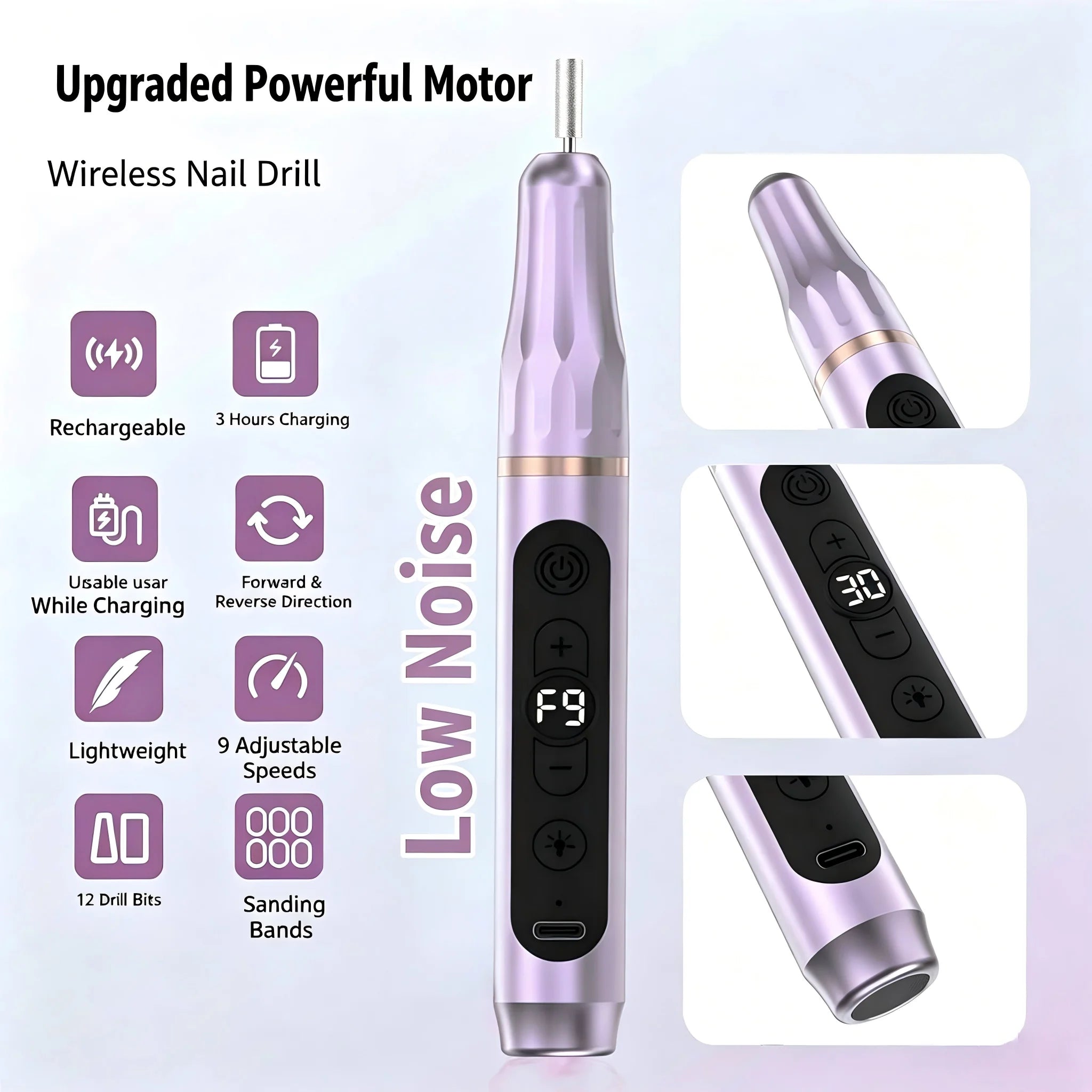 Electric Nail Drill and UV Lamp Kit for Professional Manicures - 5