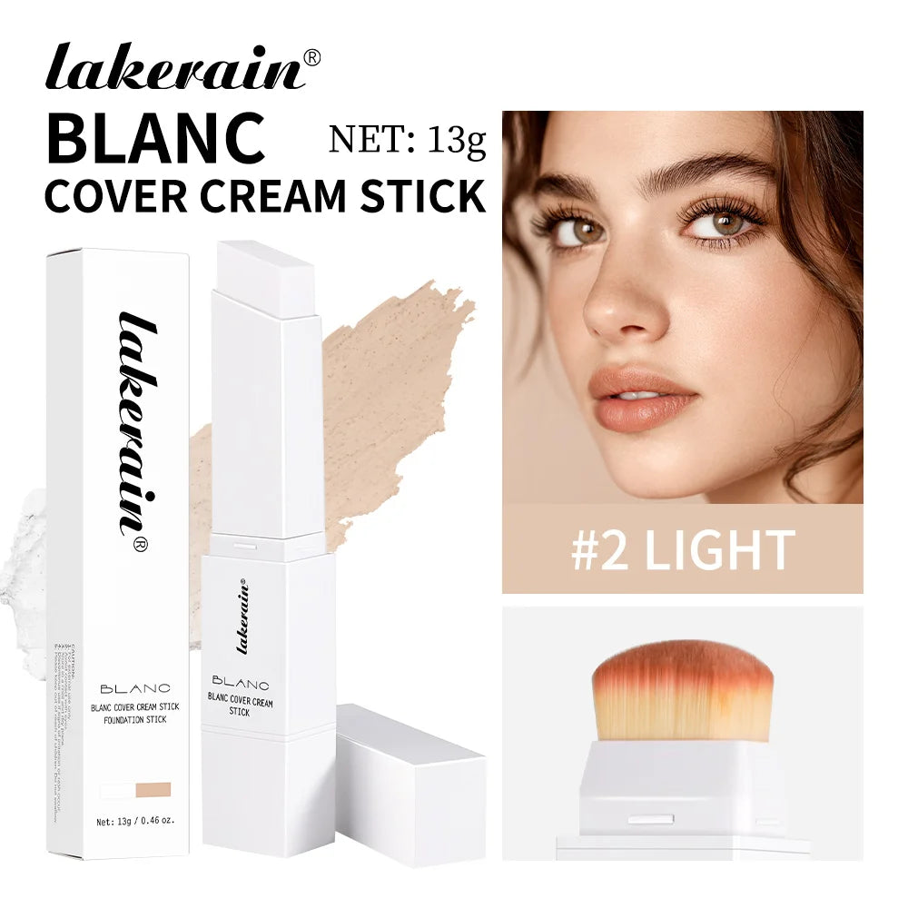 Blanc Cover Cream Stick with Built-in Brush for Flawless Coverage