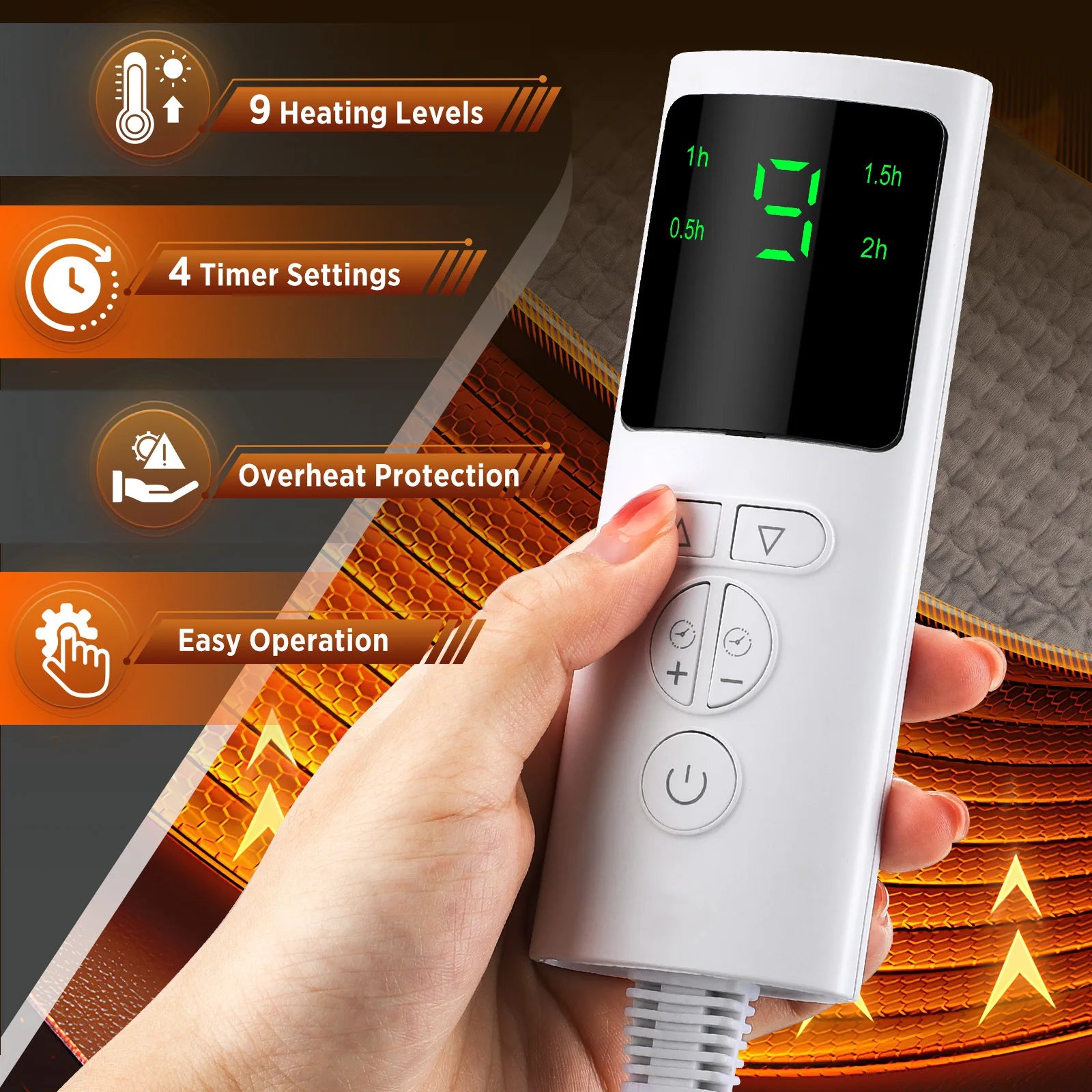 Electric Heating Waist Belt with Adjustable Temperature Control - 8