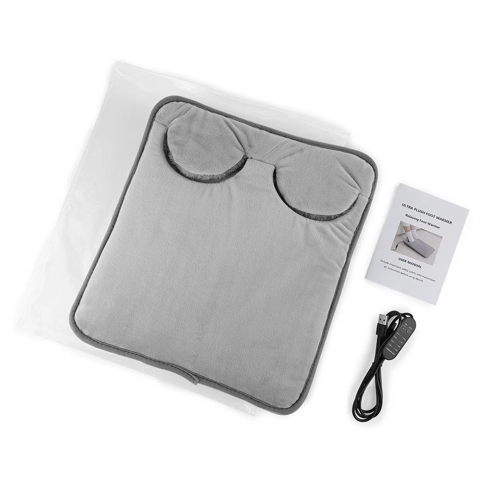 USB Electric Foot Warmer with Adjustable Heat and Timer Settings