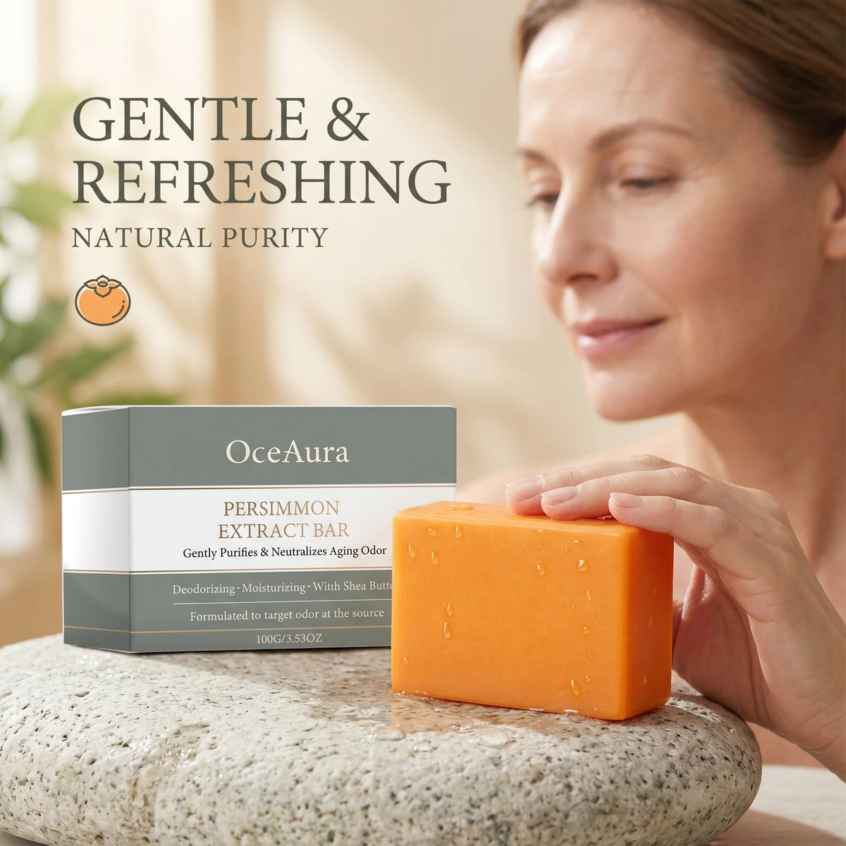 Persimmon Extract Soap for Deodorizing and Skin Refreshing