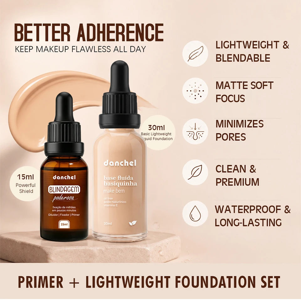 Liquid Foundation and Primer Set for Flawless Long Lasting Makeup - 9