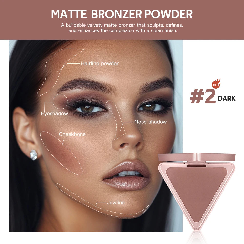 Matte Bronzer Powder Long Lasting Face Contour - 23