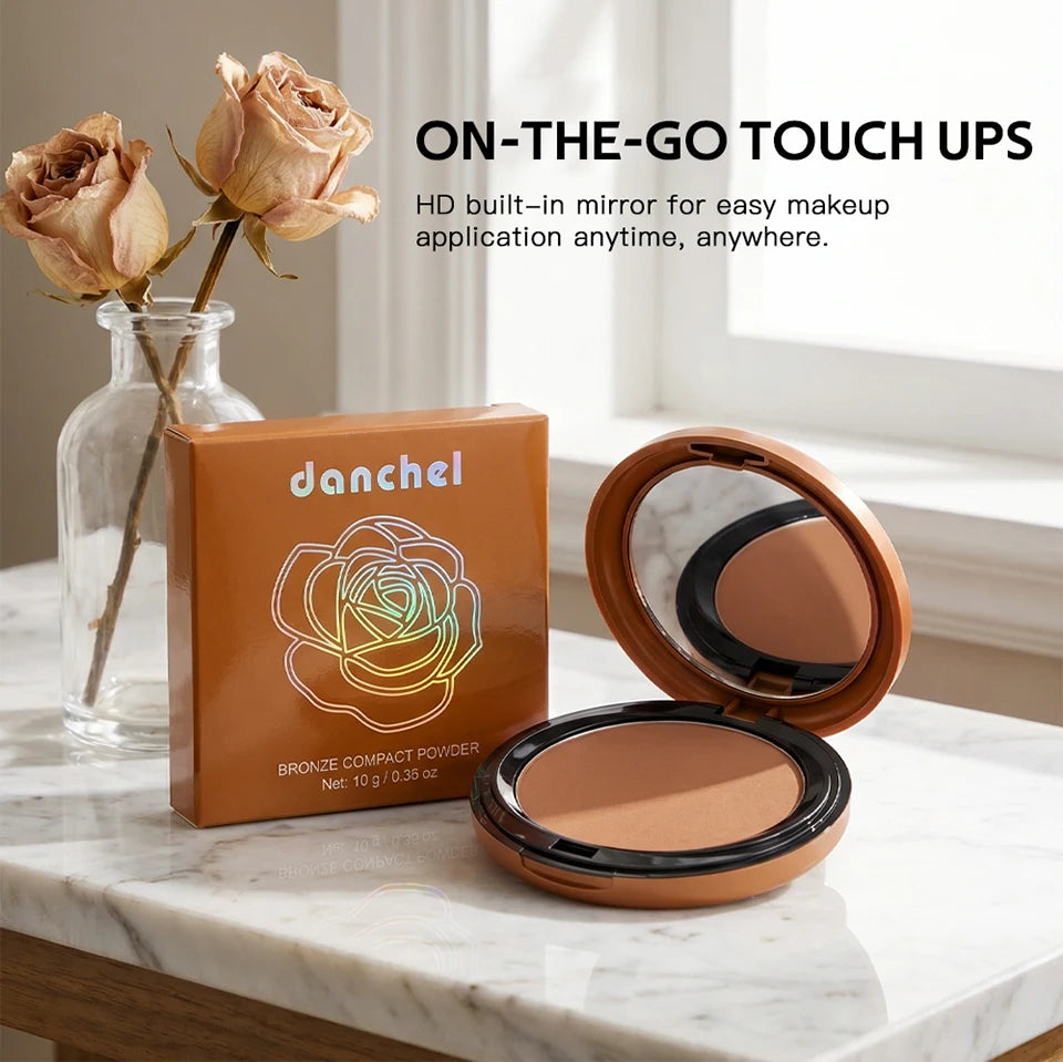 Matte Bronze Compact Powder for Flawless Buildable Coverage