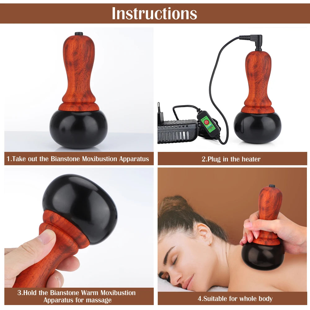 Electric Hot Stone Massager with Adjustable Heat Levels - 4