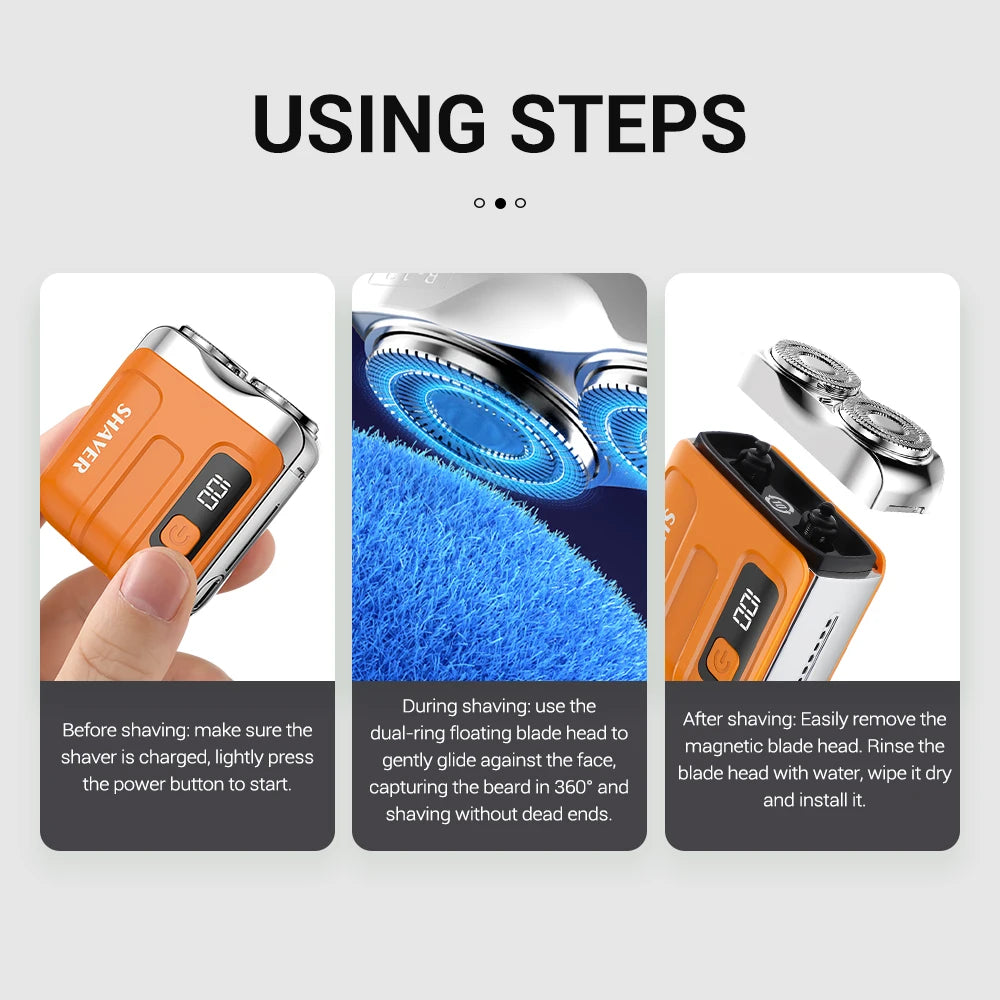 Portable Electric Shaver with Digital Display - 15