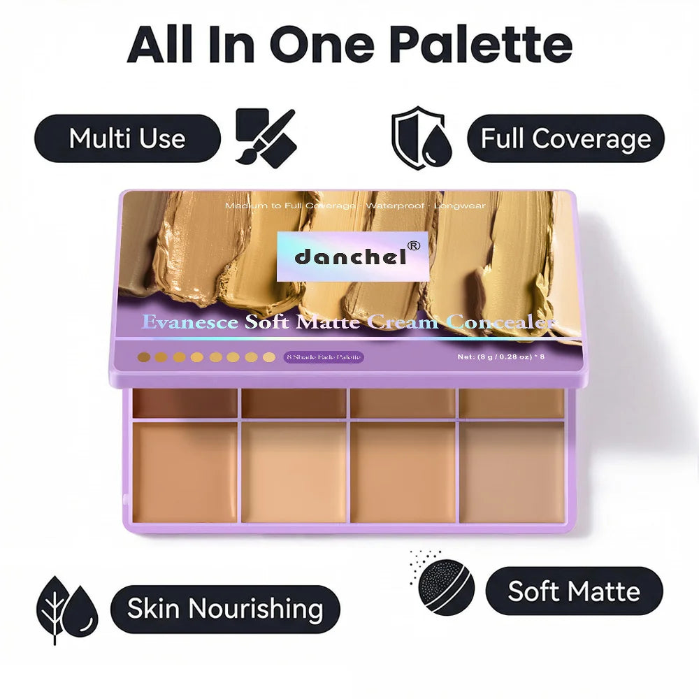 Matte Cream Concealer Palette Long Lasting Full Coverage
