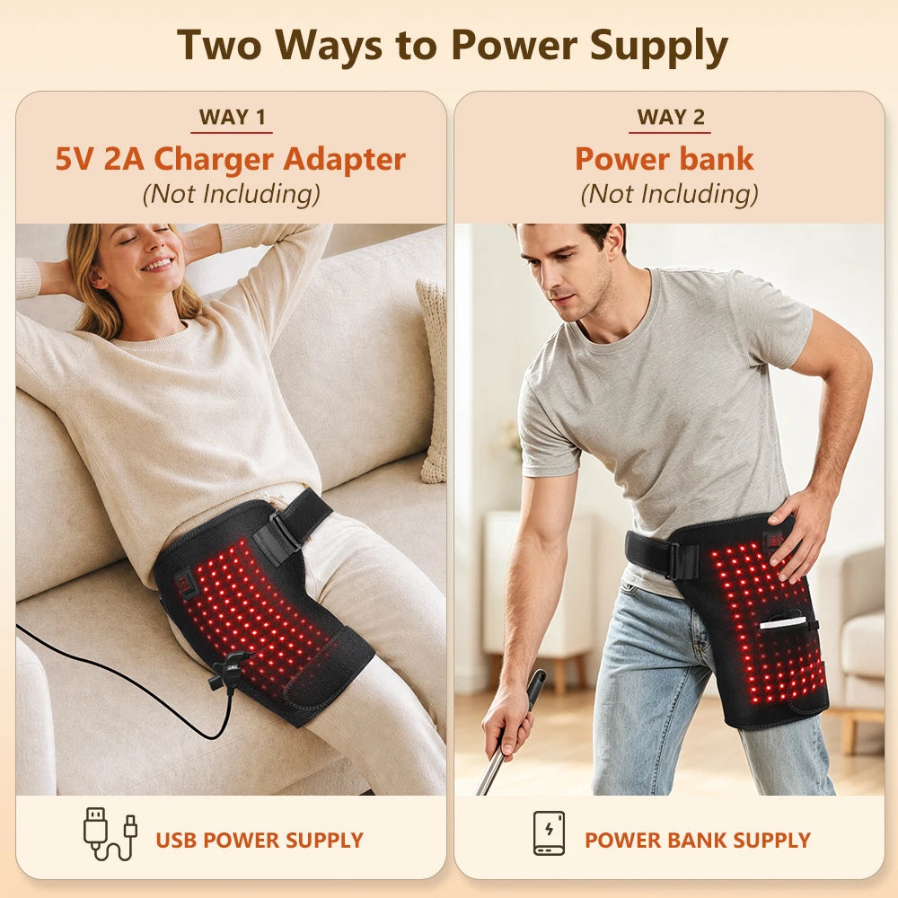 Red Light Therapy Hip Brace with Adjustable Heating