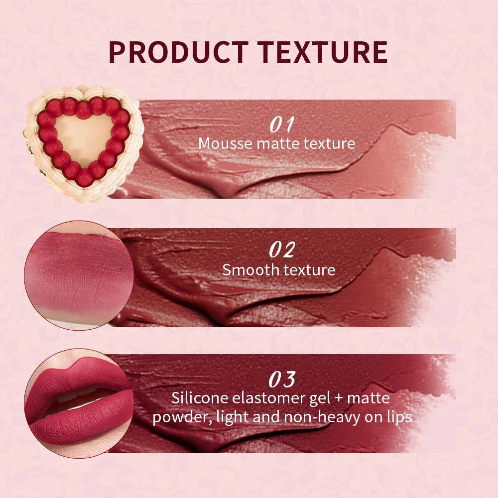 Strawberry Lip Clay Long Lasting Velvet Matte Finish