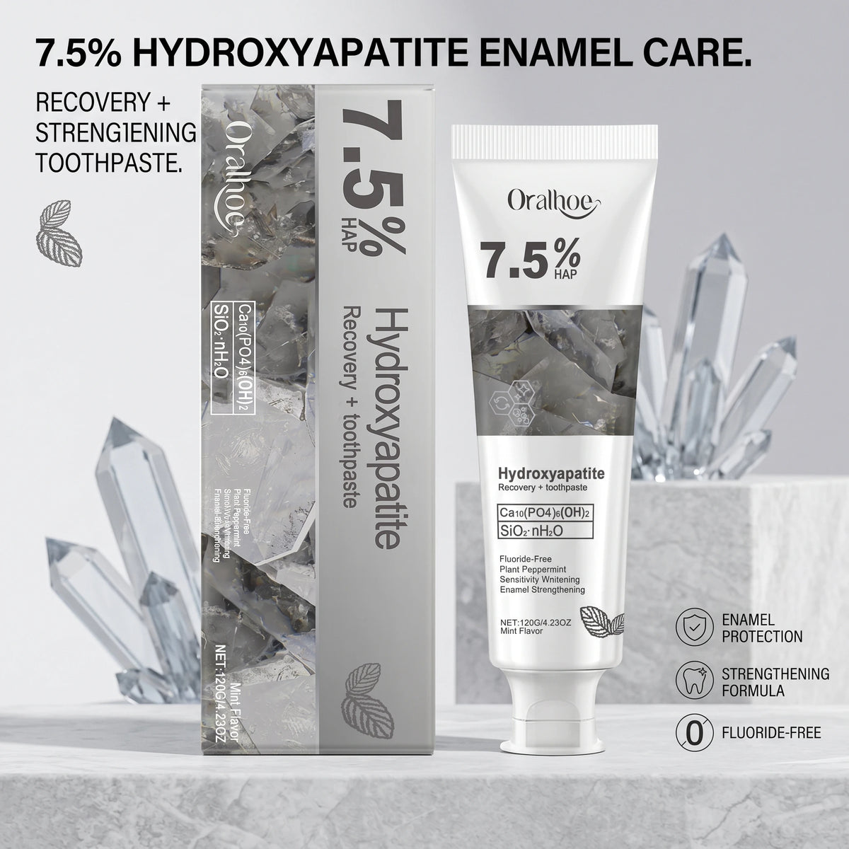 Hydroxyapatite Toothpaste for Enamel Repair and Whitening