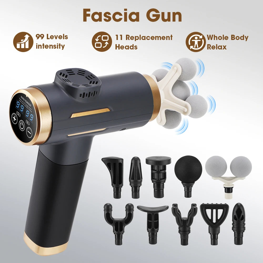 Portable Muscle Massage Gun with 11 Interchangeable Heads - 7
