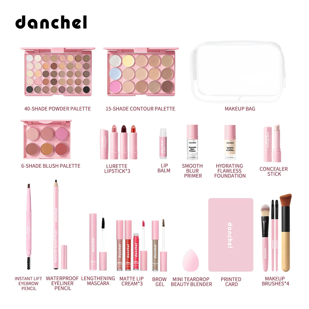 Full Face Makeup Set with Professional Brushes