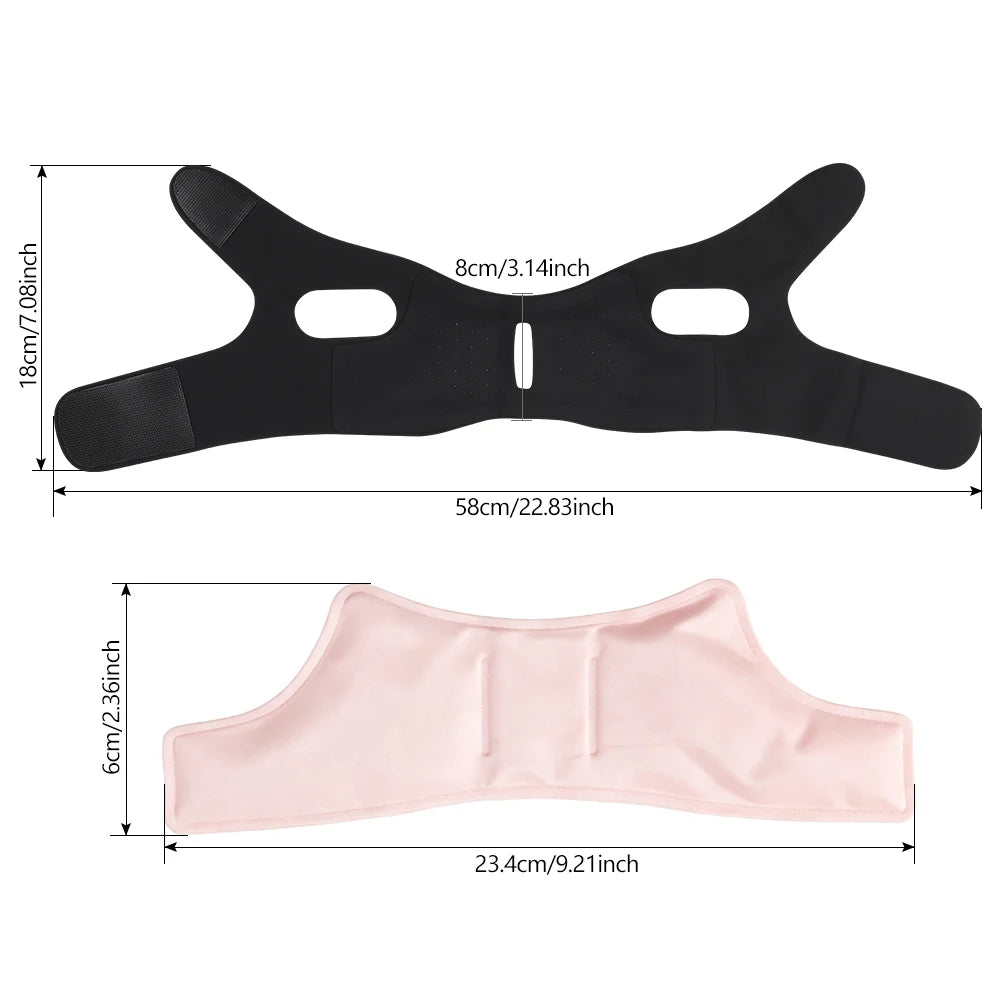 Adjustable Face Lifting Bandage with Hot and Cold Gel Pack