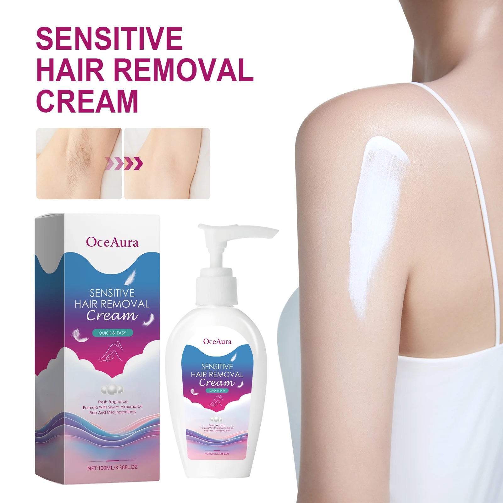 Hair Removal Cream Painless Skin Smoothing Depilatory Formula - 7
