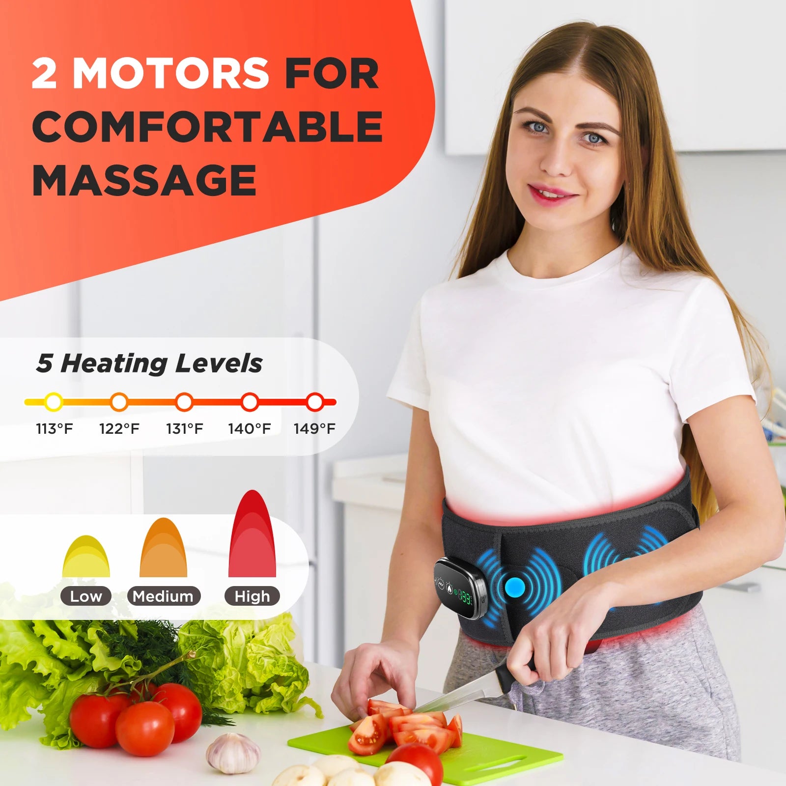 Back Massager Belt with Heat and Vibration for Targeted Relief - 9
