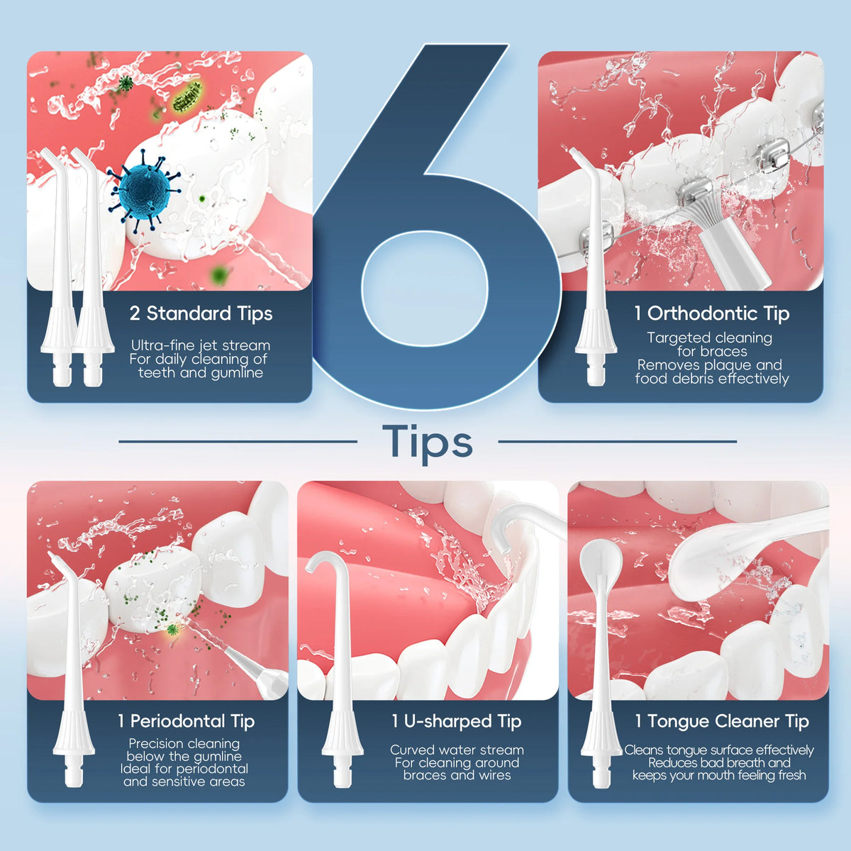Water Flosser and Electric Toothbrush Set for Deep Oral Cleaning