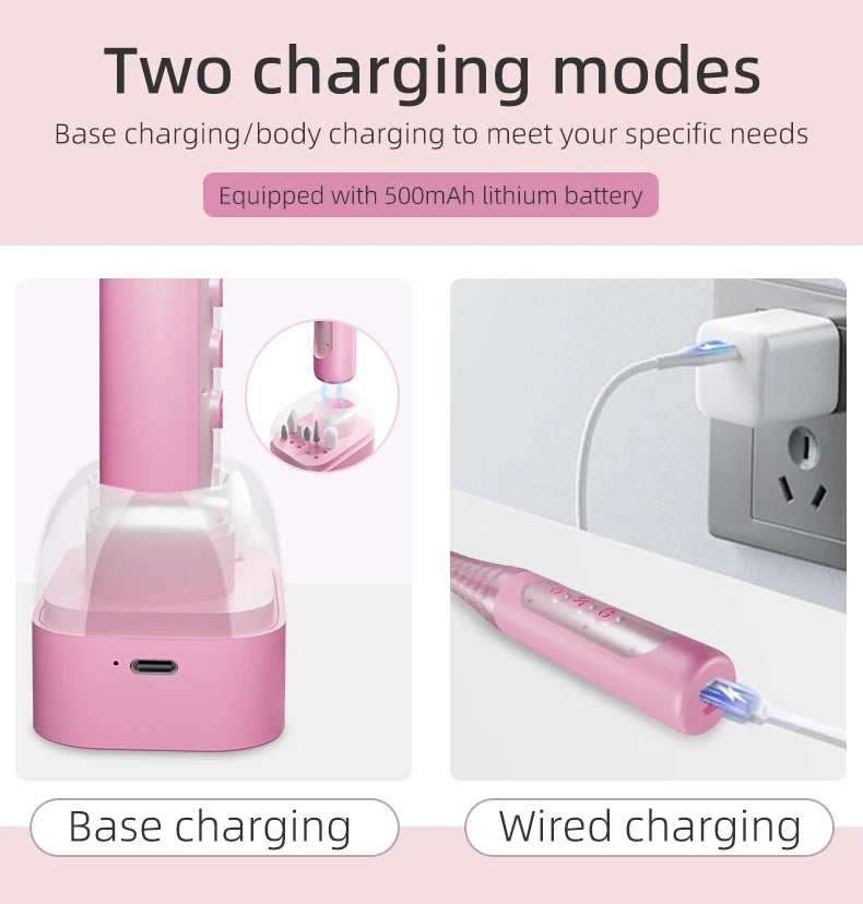Electric Nail Drill Kit with Rechargeable Base - 14
