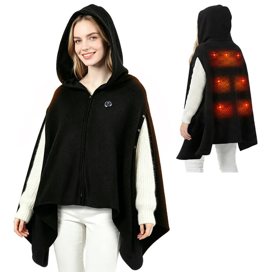 Wearable Graphene Heated Shawl with Adjustable Temperature Settings
