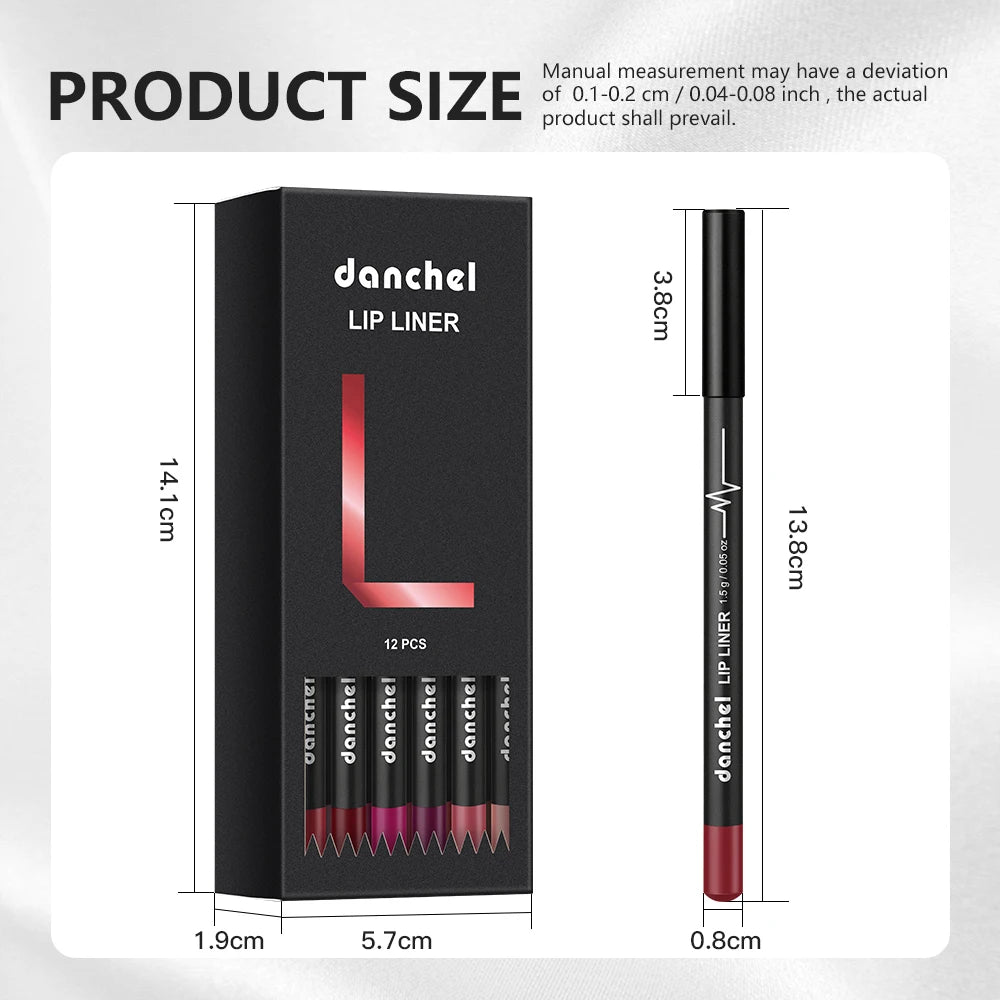 Semi-Matte Lip Liner Set Long-lasting Waterproof Color