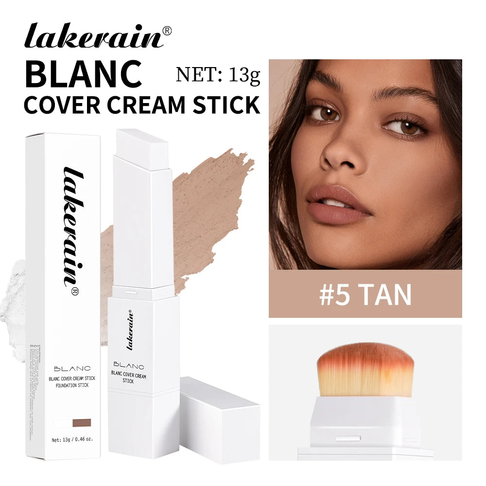 Blanc Cover Cream Stick with Built-in Brush for Flawless Coverage