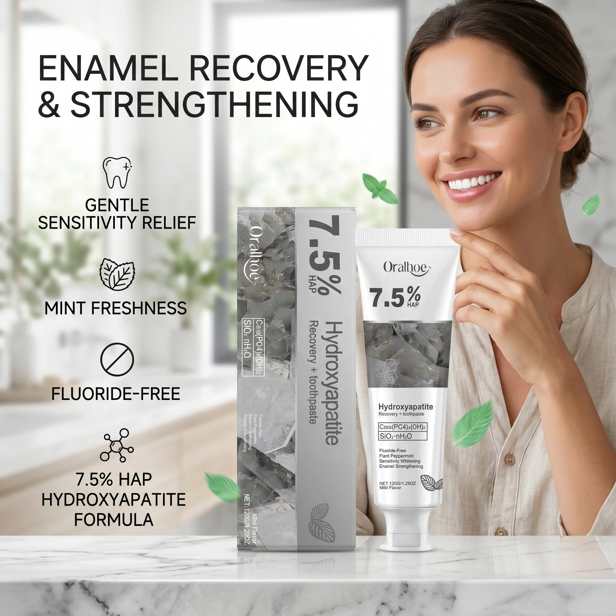 Hydroxyapatite Toothpaste for Enamel Repair and Whitening - 5