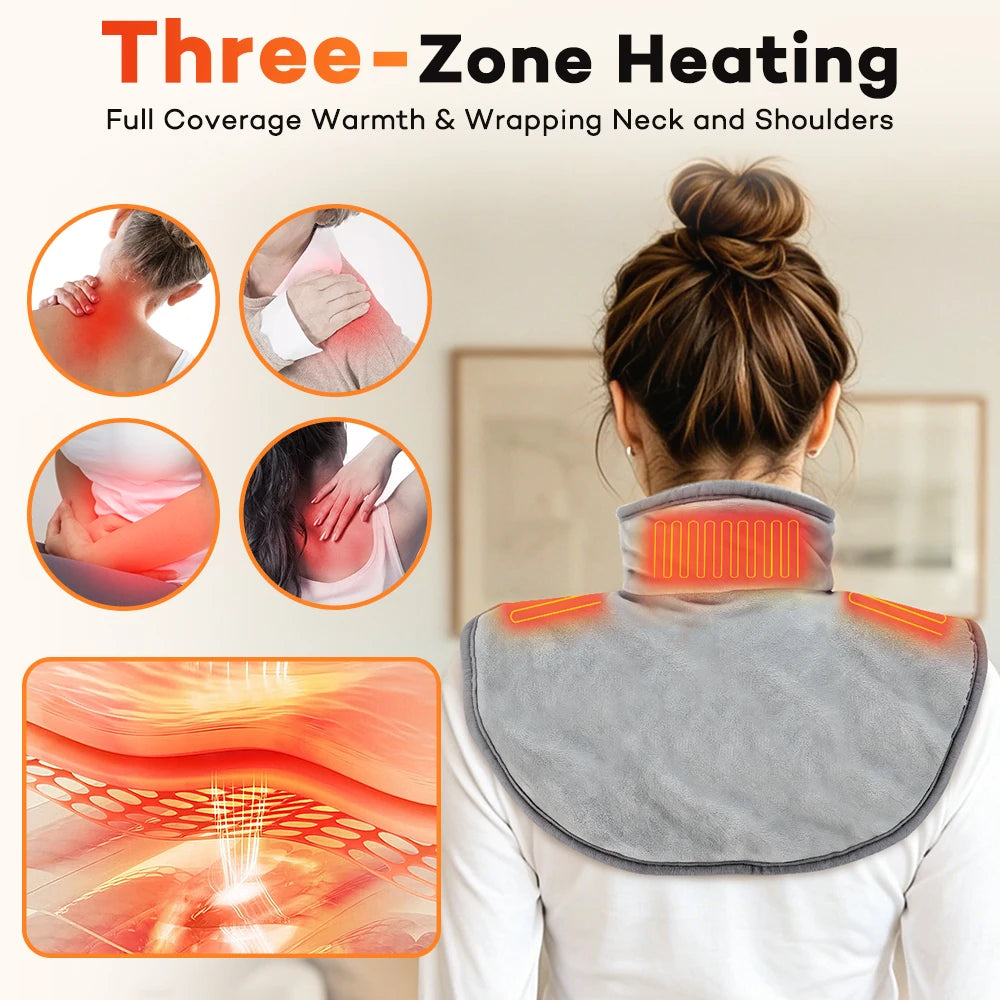 Electric Heated Neck and Shoulder Wrap with Adjustable Heat