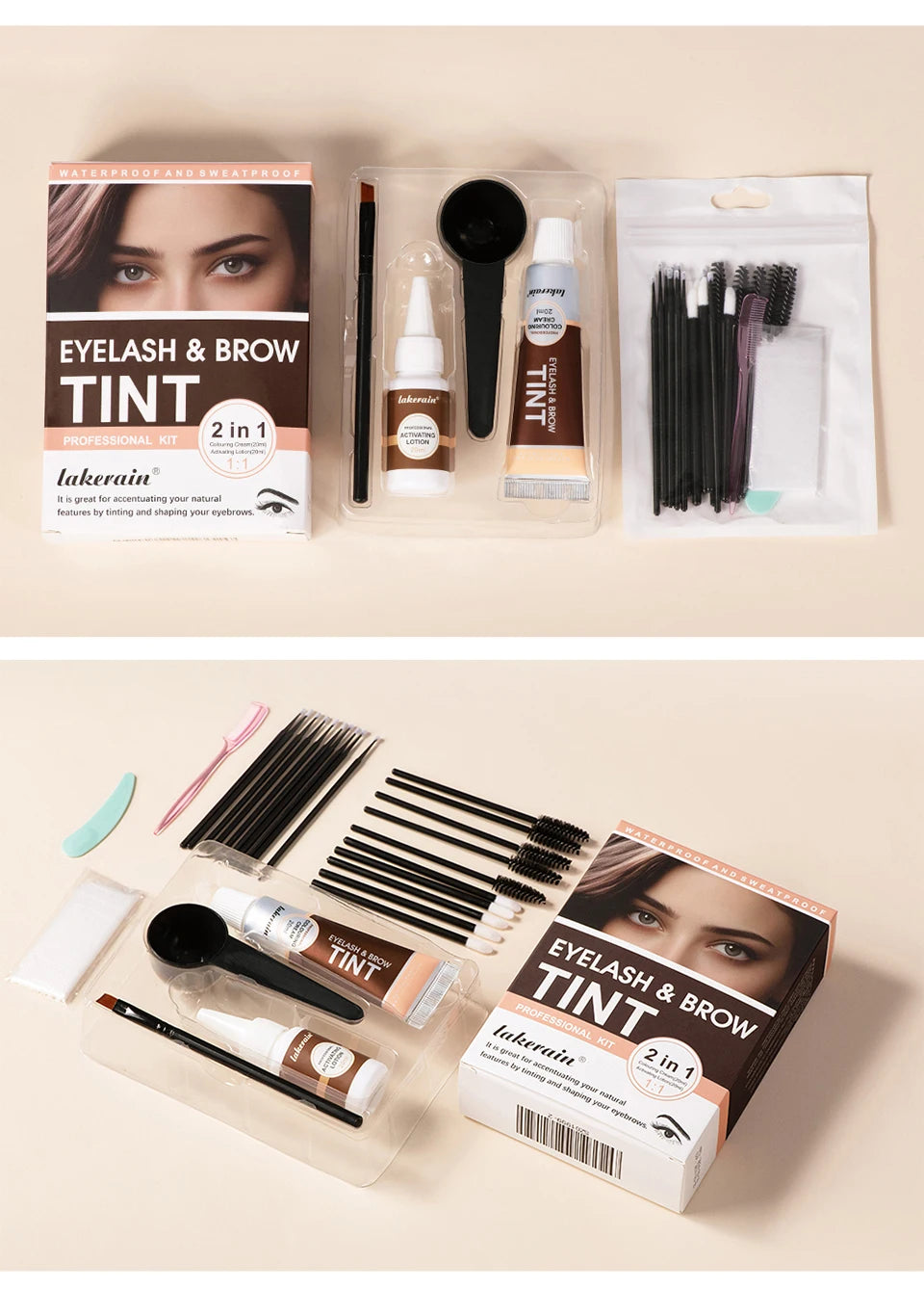 Eyelash and Brow Tint Kit for Natural Long Lasting Color