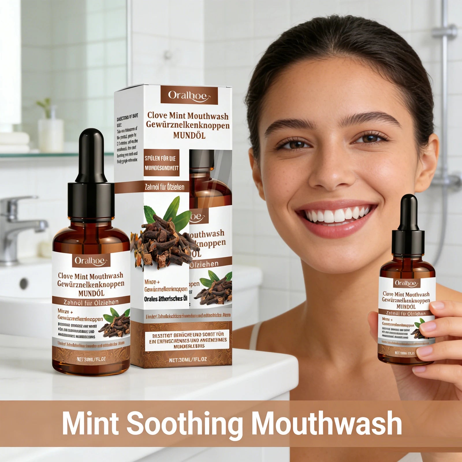Clove Mint Mouthwash for Fresh Breath and Clean Teeth - 15