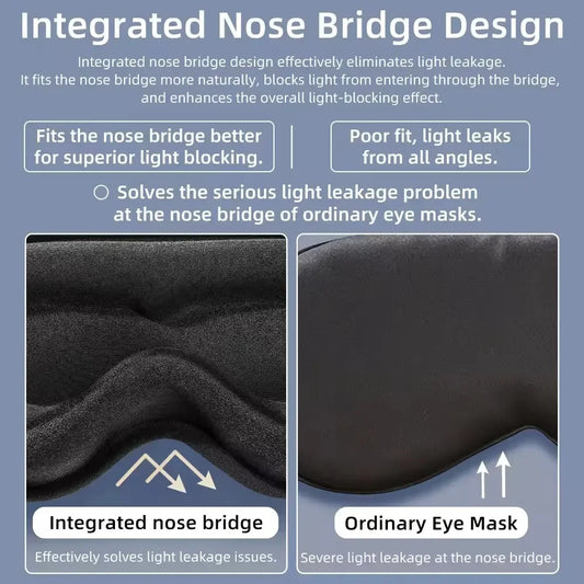 3D Memory Foam Sleep Mask with Light Blocking Design