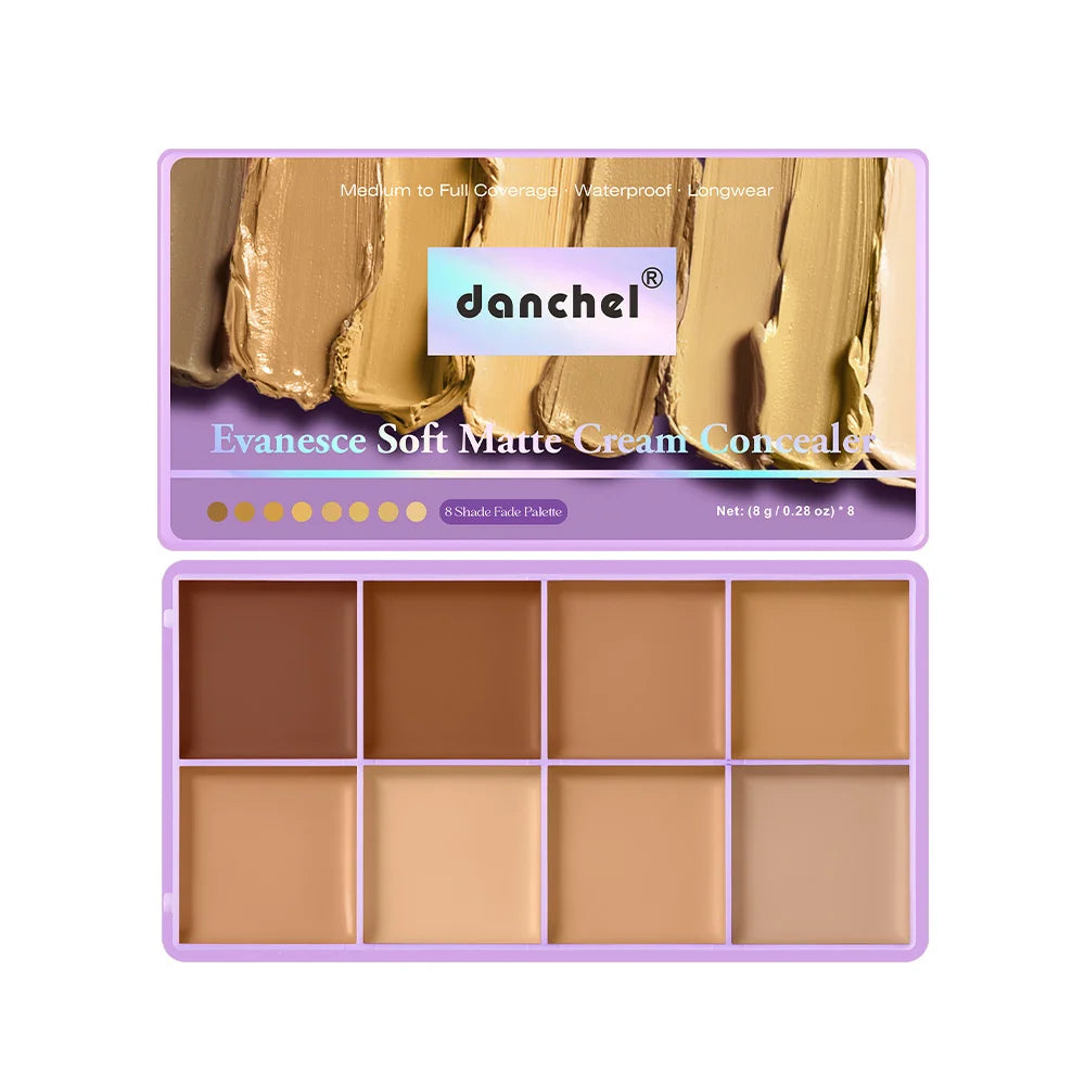8 Shade Cream Concealer Palette for Full Coverage