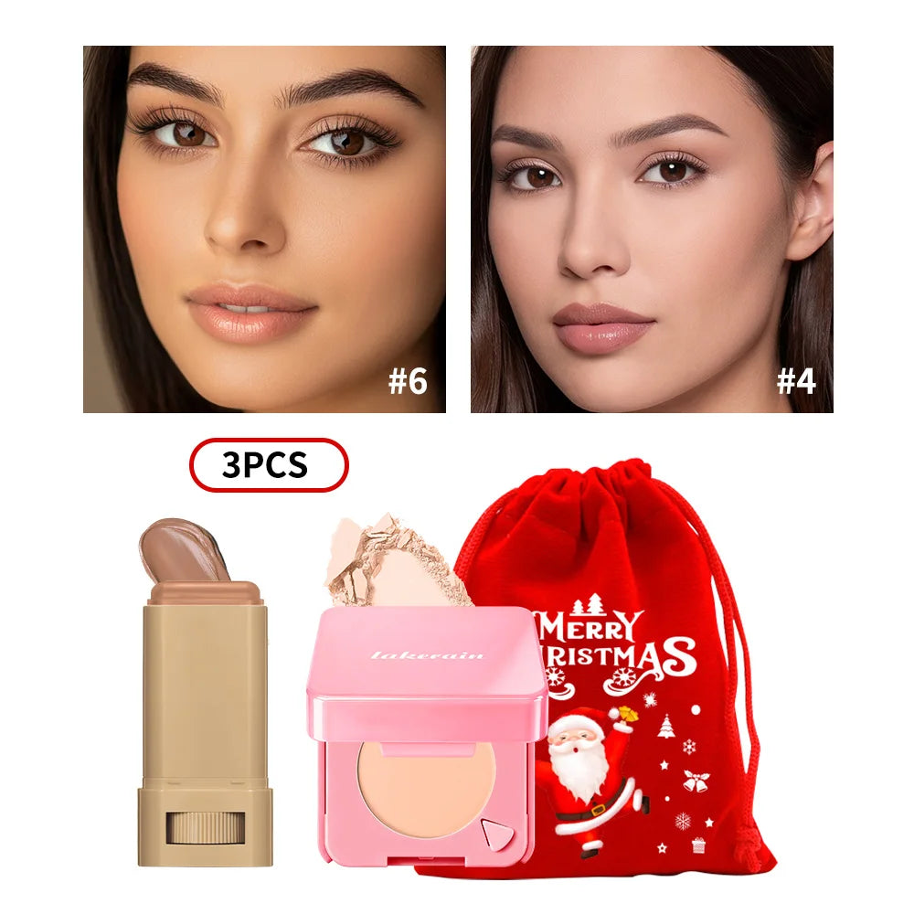 Foundation and Powder Makeup Set with Gift Pouch - 40