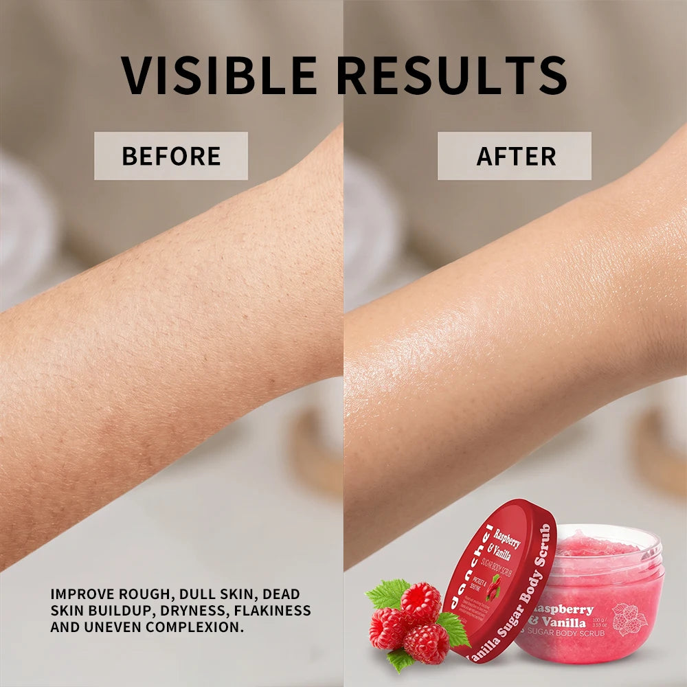 Raspberry Vanilla Sugar Body Scrub for Smooth Radiant Skin - 5