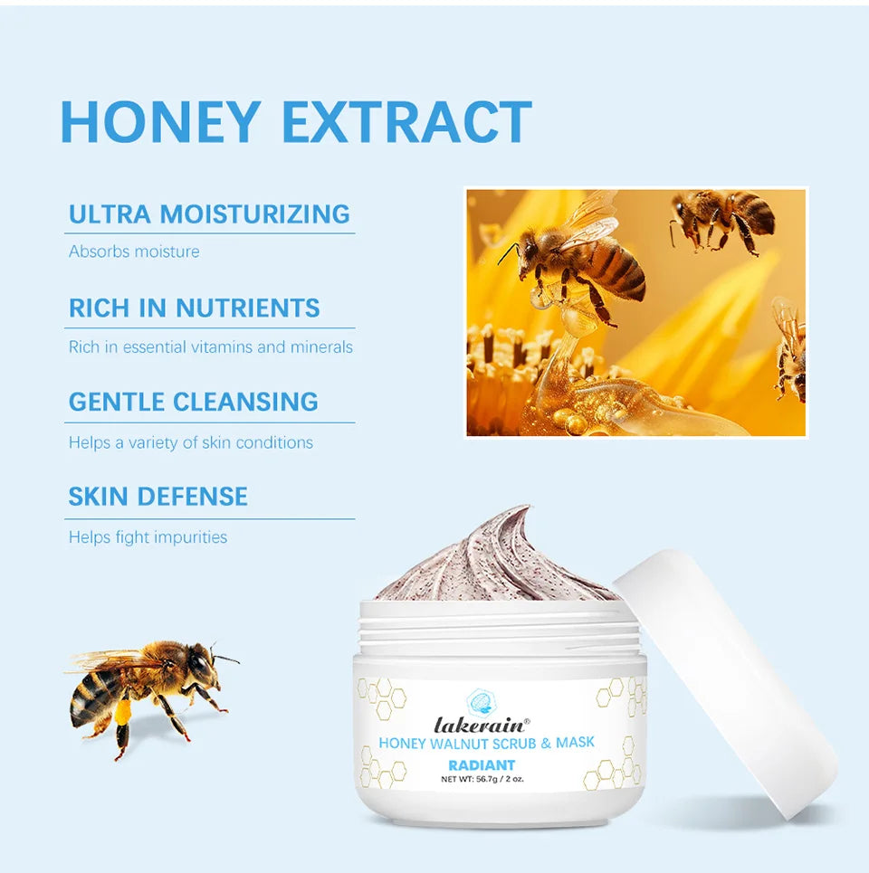 Honey Walnut Facial Scrub and Mask for Radiant Skin