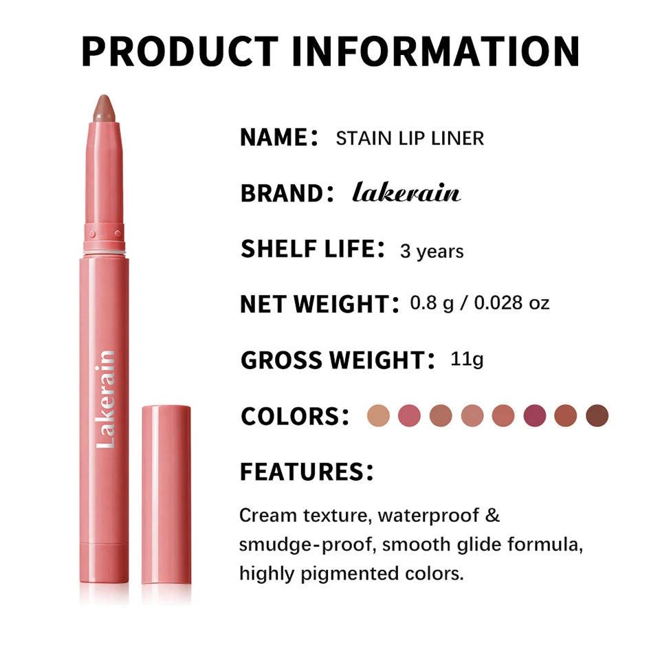 Stain Lip Liner Pencil Waterproof Matte Lip Contour - 19