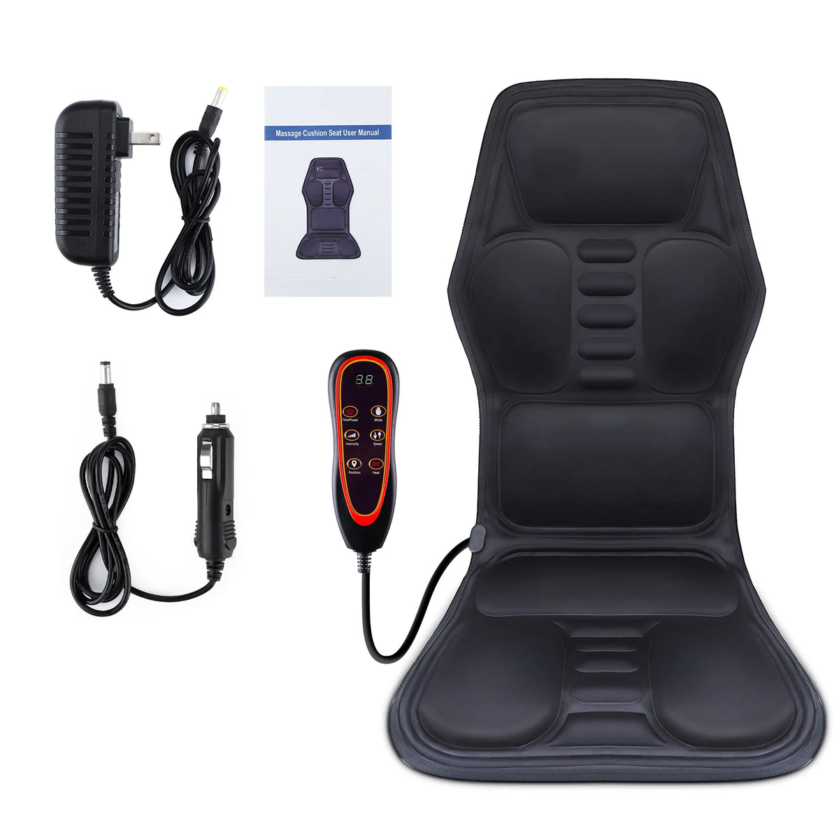 Electric Back Massager Cushion with Soothing Heat and Vibration