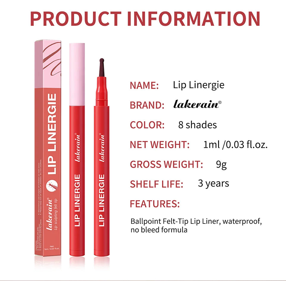Lip Liner Pen with Precise Ballpoint Felt Tip - 18