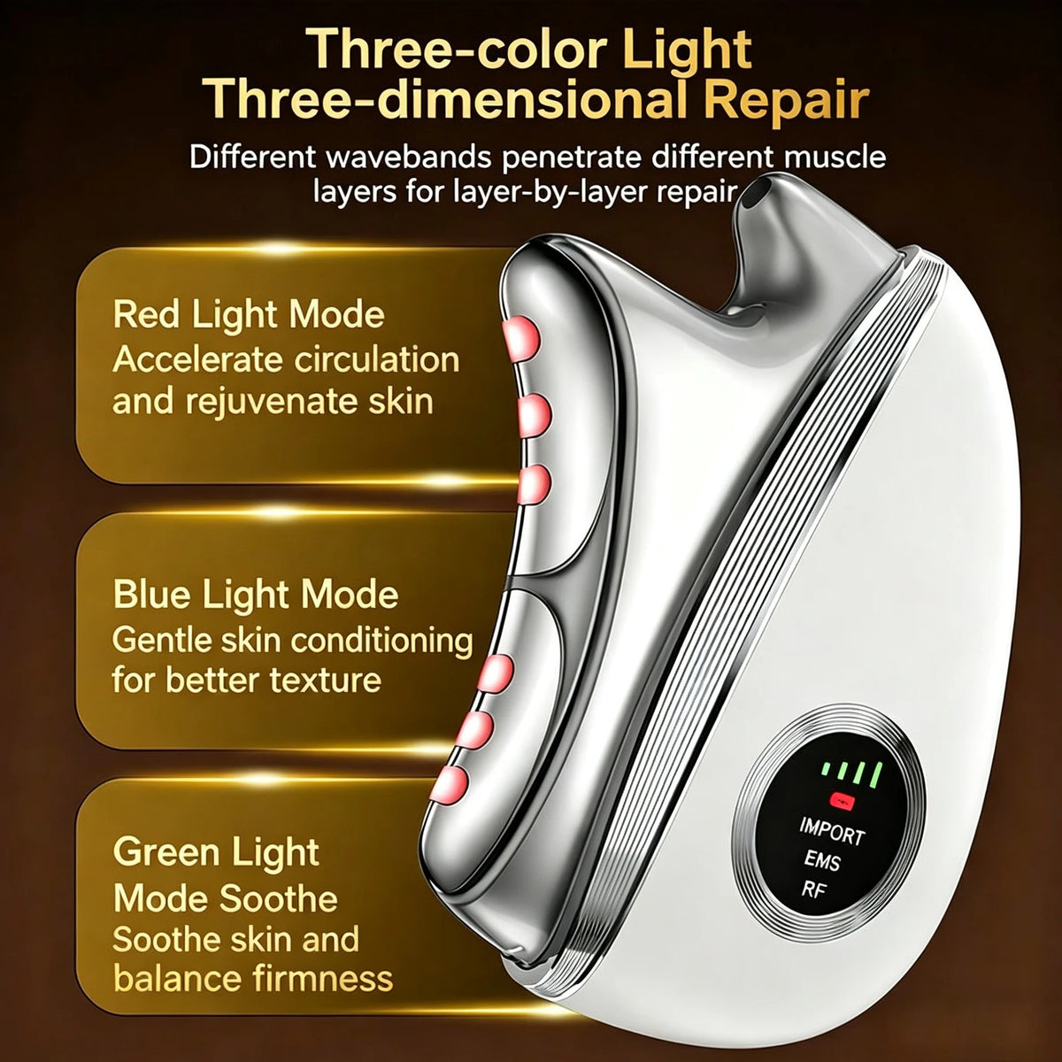 3 in 1 LED Facial Massager for Skin Tightening