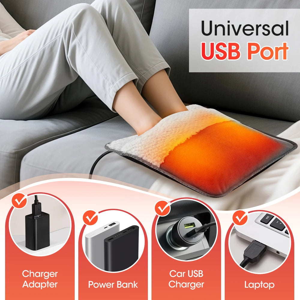 USB Electric Foot Warmer with Constant Temperature Heating - 9