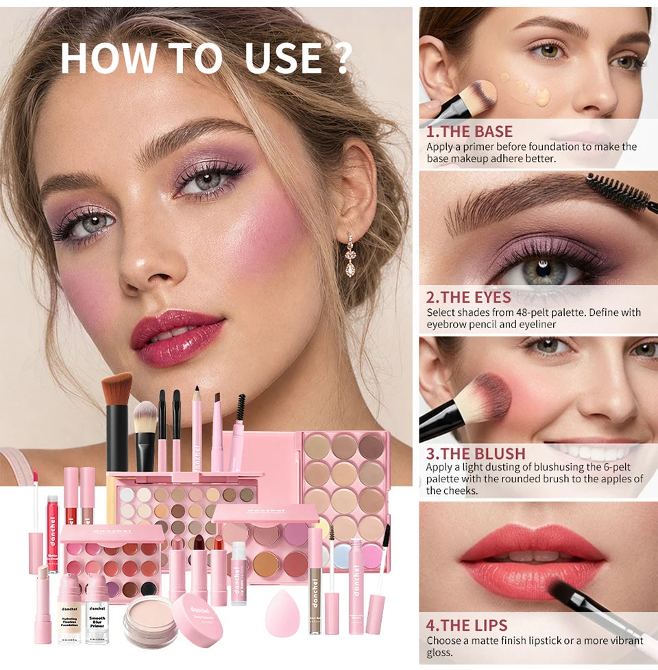 All in One Makeup Kit Beginner Friendly Complete Set - 17