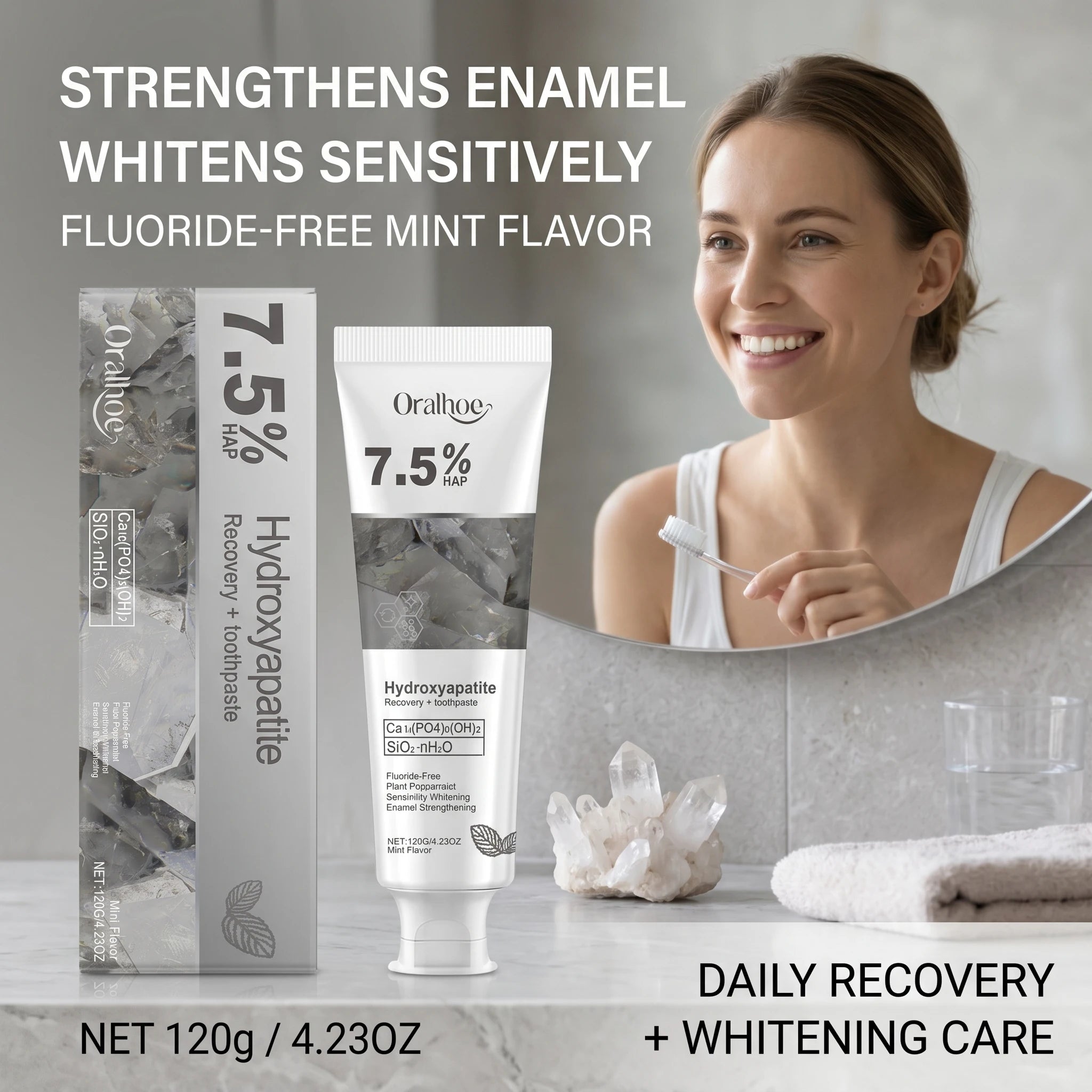 Hydroxyapatite Toothpaste for Enamel Repair and Whitening - 10