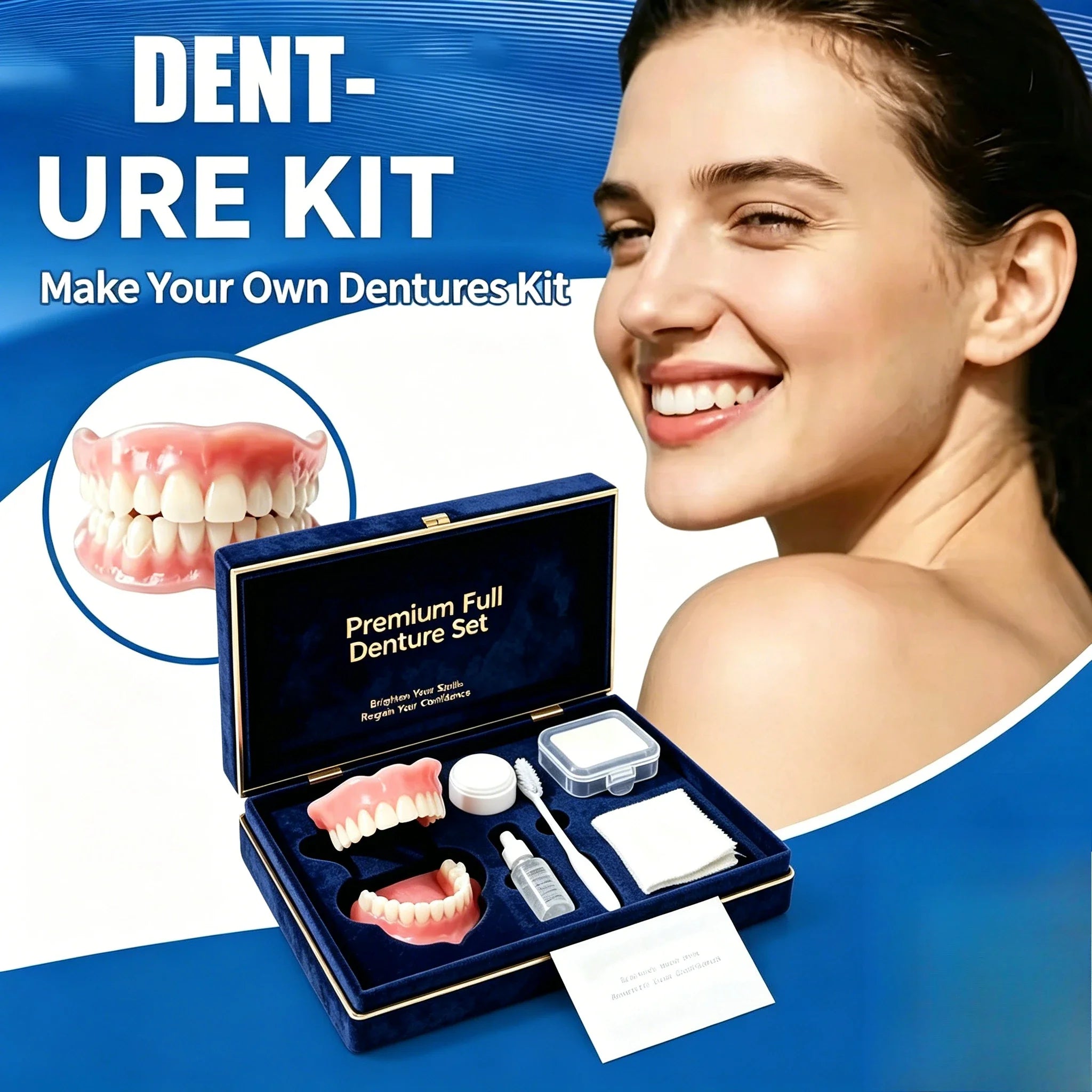 All in One Denture Set with Cleaning Tools - 11