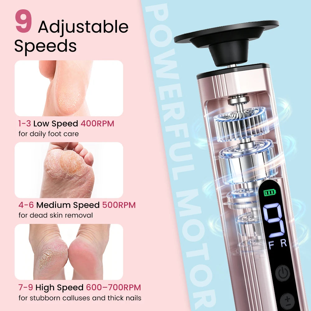 Electric Foot Callus Remover with Adjustable Speed Settings - 10